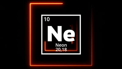 Den kemiska förkortningen för neon är Ne.