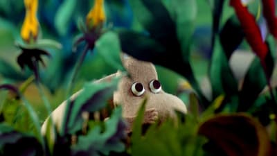 Animerade mumintroll ur filmen En ung mumins äventyr.