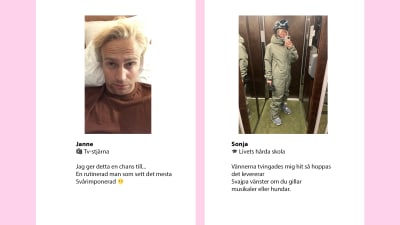 dejtingprofiler på Janne Grönroos och Sonja Kailassaari
