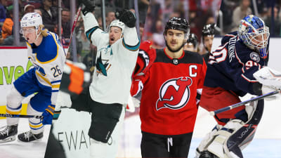 Rasmus Dahlin, Tomas Hertl, Nico Hischier och Elvis Merzlikins.