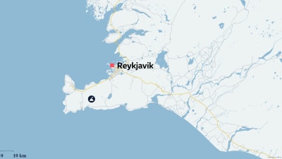 Karta över Island och Reykjavik.