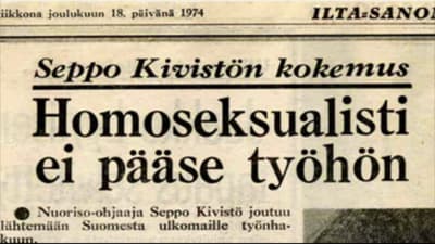 urklipp, Seppo Kivistö blir uppsagd p.g.a. homosexualitet 1974