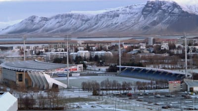Islands nationalstadion Laugardalsvöllur i Reykjavik, hösten 2015.