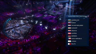 Eurovision Laulukilpailuiden 2016 Semifinaali 1:n finalistit