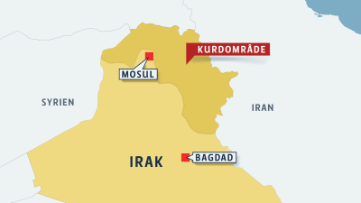 Karta över mosul och Irakiska kurdistan.
