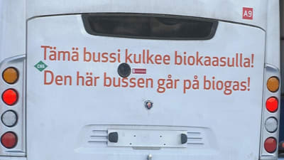 En av Vasas nya biogasbussar.