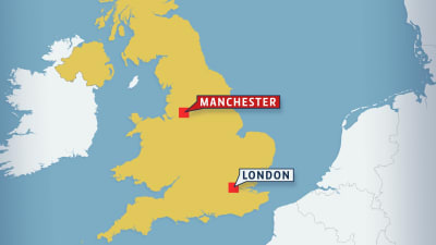 Karta på Manchester