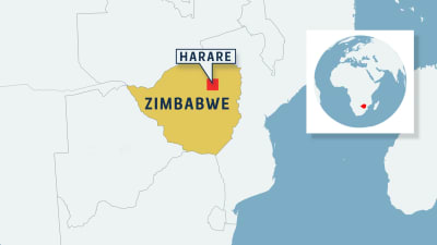 Karta över Zimbabwe.