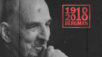 Närbild på Ingmar Bergman.