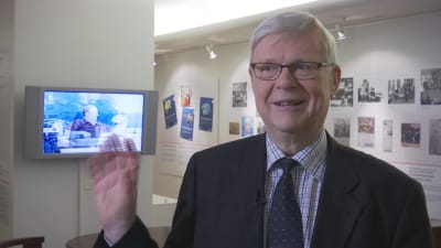börsexperten Kim Lindström i Nordeas bankmuseum