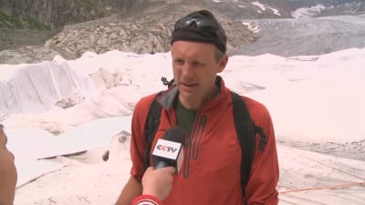 Glaciärforskaren Andreas Bauder i Schweiz