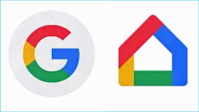 Kuvakaappaus Google- ja Google Home -sovellusten kuvakkeista.