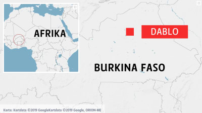Staden Dablo i Burkina Faso utprickad på en karta.