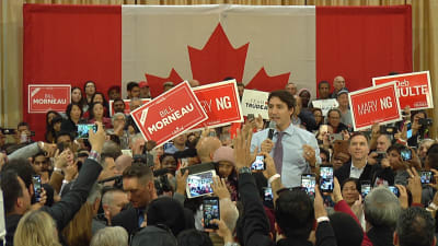 Valkampanj i Kanada. Justin Trudeau