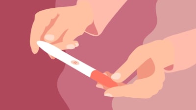 Bild på ett graviditetstest