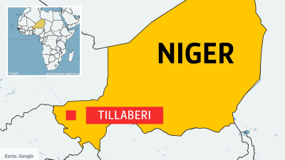 Karta över Niger med området Tillaberi inprickat.