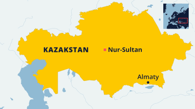 Karta över Kazakstan
