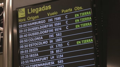Anländande flyg till Mallorca