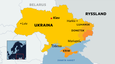 Karta över Ukraina