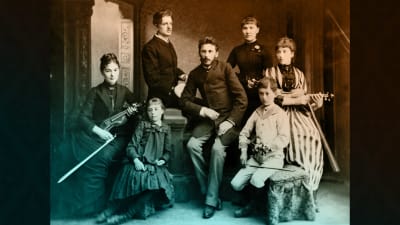 Mitrofan Wasiljeffin viululuokka Helsingin Musiikkiopistossa 1885-1887, mukana Jean Sibelius.