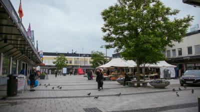 Rinkeby Torg en mulen dag.