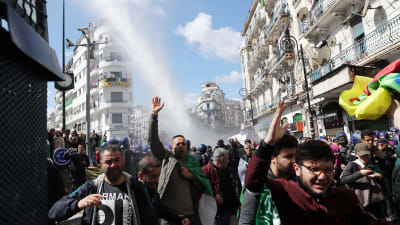 Demonstration på gata i Algeriet.