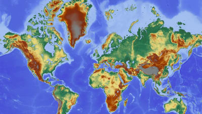 En bild av världskartan