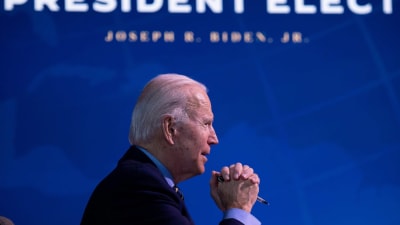 Joe Biden puhuu ulkopolitiikan ja turvallisuuden kokouksessaan.