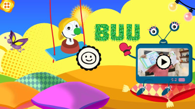 BUU-stämpeln gungar framför en tv-skärm