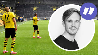 Erling Braut Haaland firar mål (kolumnstämpel).