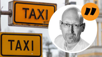 Taxiskyltar, med Pekka Palmgrens kommentarsstämpel på.