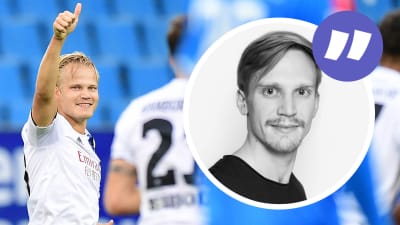 Joel Pohjanpalo firar mål i Hamburg (kolumnstämpel).