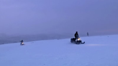 Gränsbevakare patrullerar i Urho Kekkonens nationalpark i Lappland.