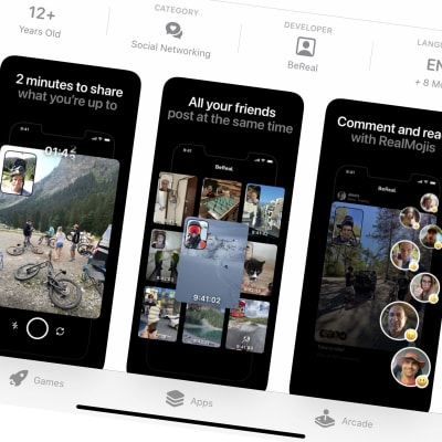 BeReal applikaatio Appstoressa.