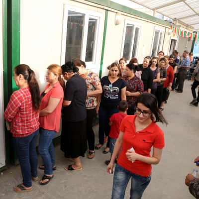 Mosulista paenneet pakolaiset äänestivät kurdialueen kansanäänestyksessä