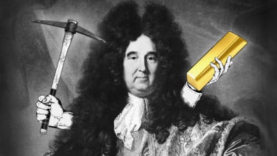 Fotomontage föreställande Isaac Newton.