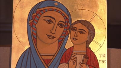 ikon Maria och jesusbarnet