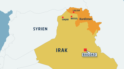 Karta över norra Irak och de kurdiska områdena