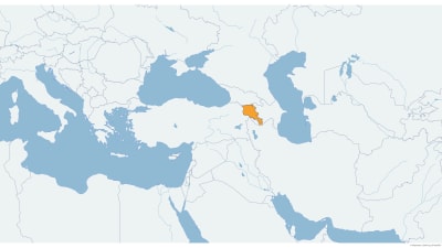 Vilket land  gränsar i norr till Georgien, i väster till Turkiet, i öster till Azerbajdzjan och i söder till Iran. 