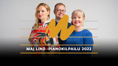 Maj Lind -pianokilpailun 2022 toimittajat Lotta Emanuelsson, Niklas Pokki ja Riikka Holopainen.