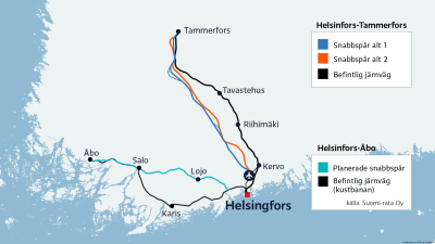 Planerade snabbspår, Helsingfors_Tammerfors, Helsingfors-Åbo