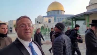 Israels säkerhetsminister vid Tempelberget.