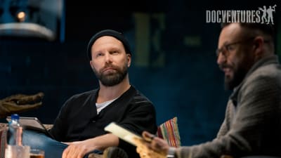 Tuomas Milonoff ja Riku Rantala Docventuresin Talk Show'ssa 