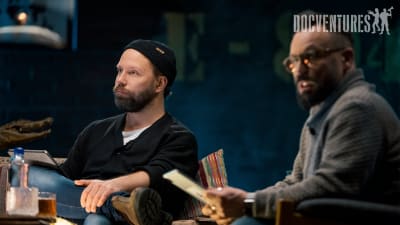 Riku Rantala ja Tuomas Milonoff Docventures-sohvilla