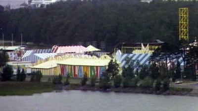 Wasalandian huvipuisto etäältä kuvattuna. Kuvattu vuonna 1988.