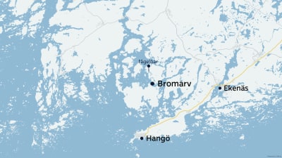 Karta med fågelöarna utmarkerade.