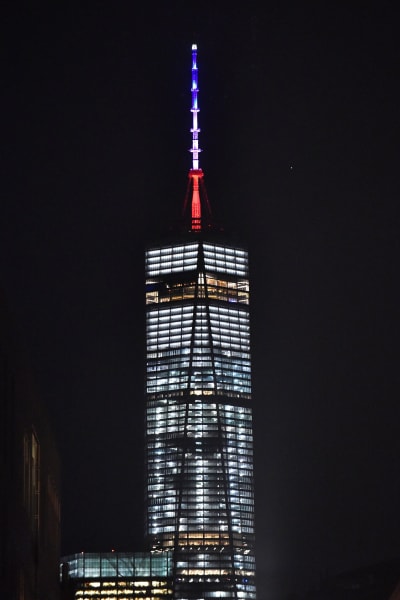 Skyskrapan One world Trade Center i New York den 13 november 2015.