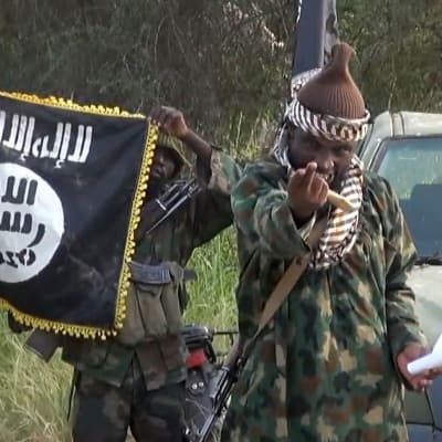 Den här bilden på Abubakar Shekau är tagen från en video som Boko Haram publicerade i oktober 2014.