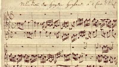 Handskriven notskrift av Johann Sebastian Bach