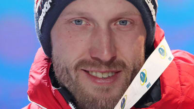 Dominik Landertinger vann VM-brons i Anterselva i februari.